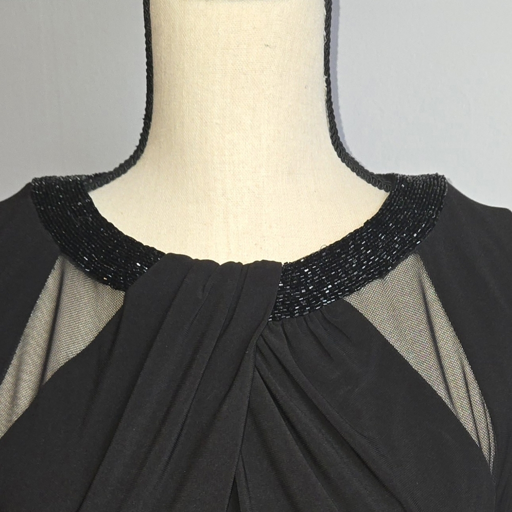 Lauren Ralph Lauren Black Maxi Dress with Beaded Neckline - Picture 5 of 9